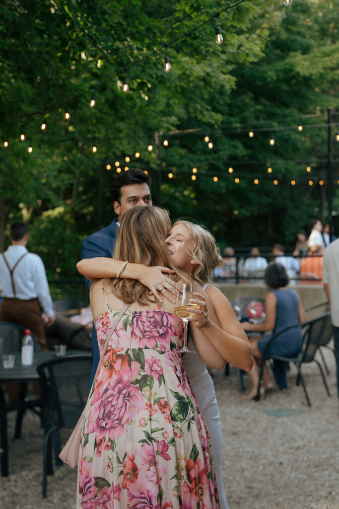 bride talking with her wedding guests