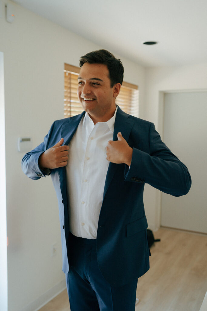 groom before the first look with the bride