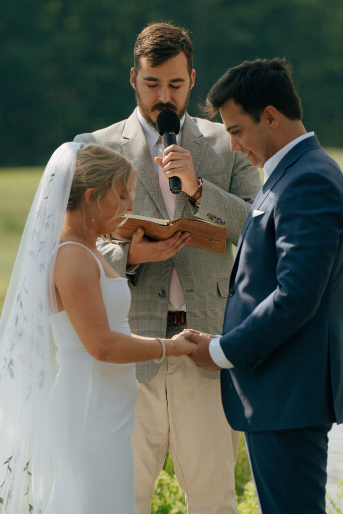 bride and groom at their vibrant wedding ceremony