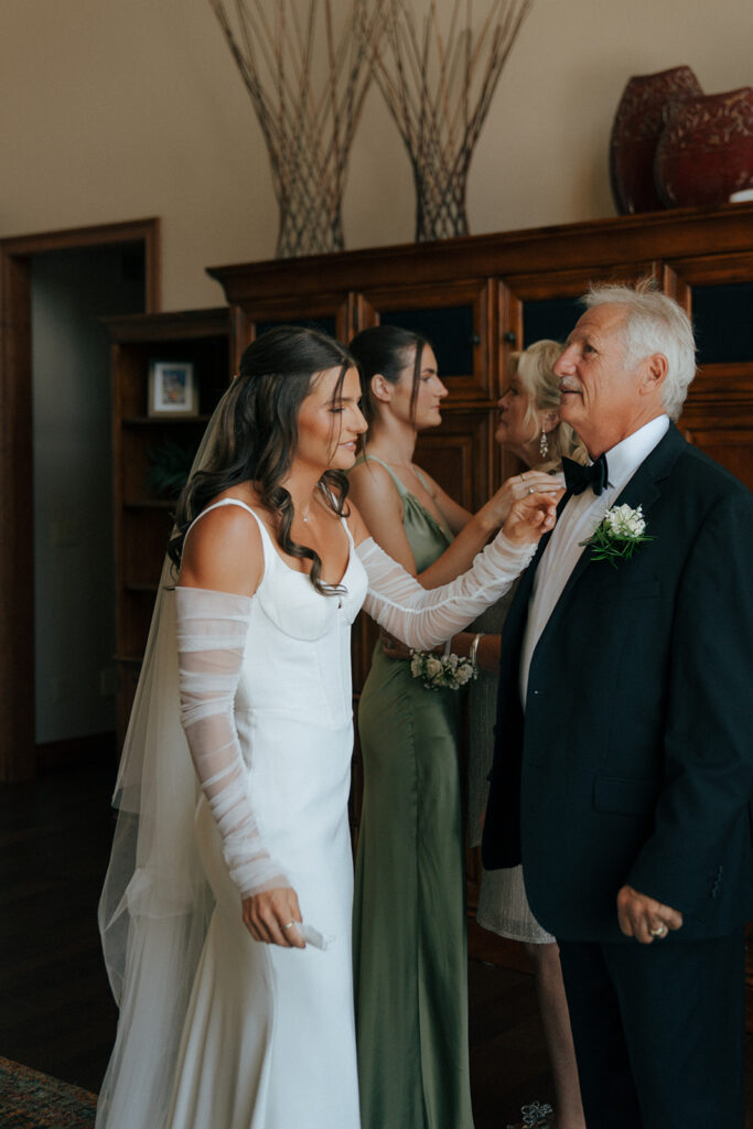 bride and her dad hugging