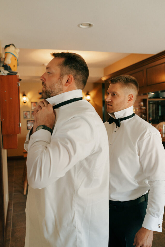 groom getting ready for his wedding ceremony