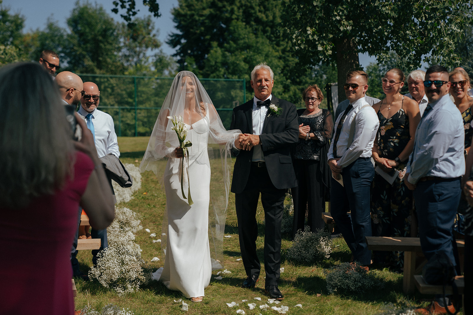 stunning bride walking down the aisle