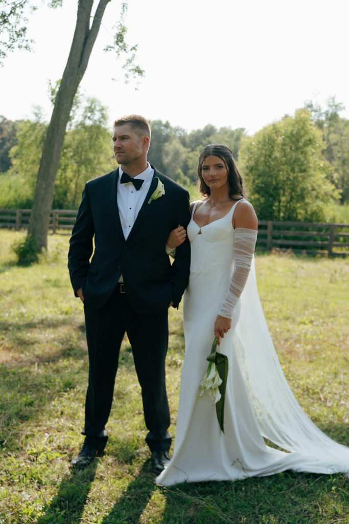 bride and groom at their amazing backyard wedding