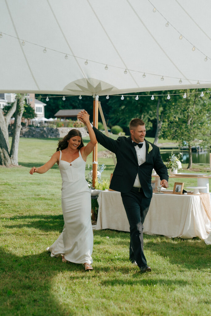 newlyweds at their wedding reception