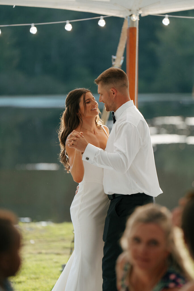 bride and groom first dance