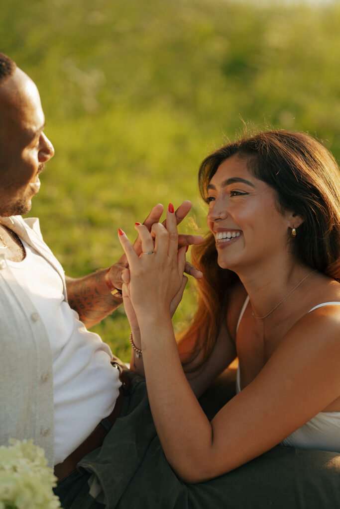 couple smiling at each other