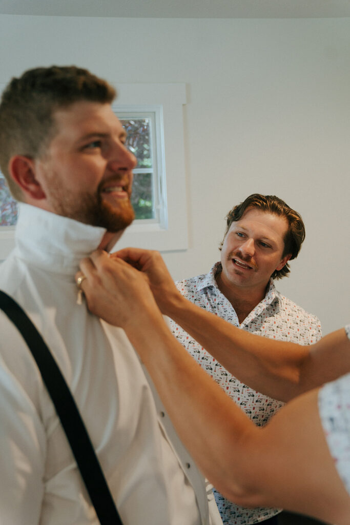 groom before his timeless wedding ceremony