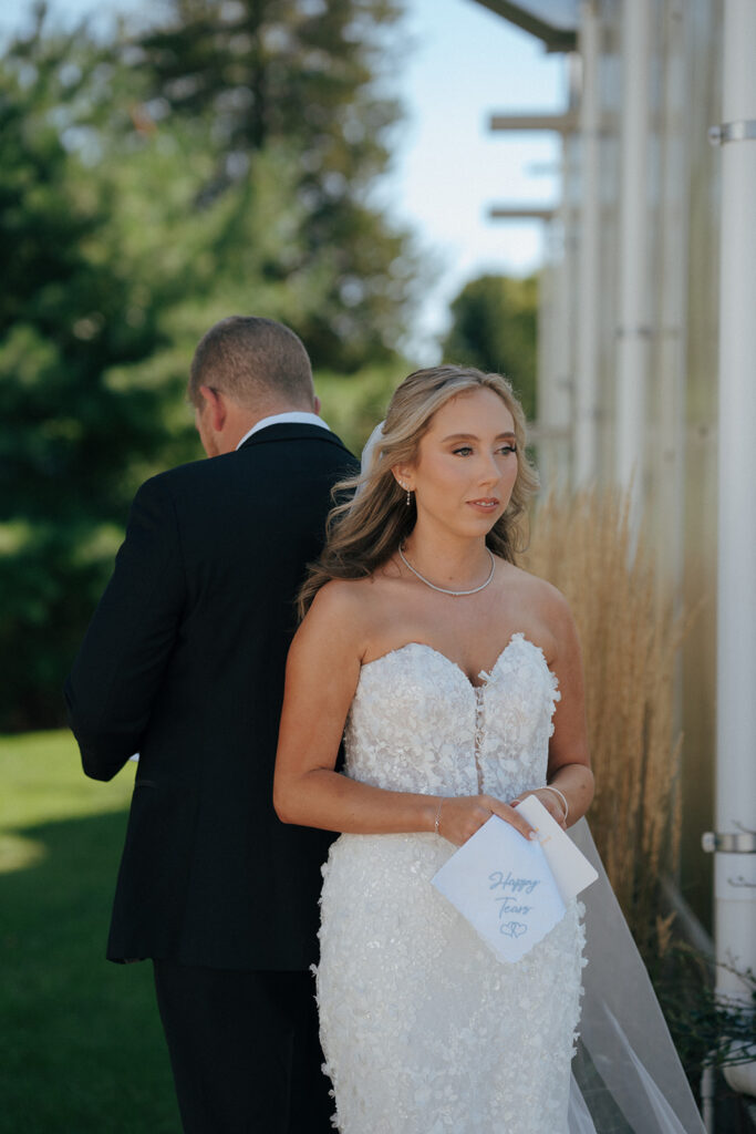 bride at his first touch with the groom