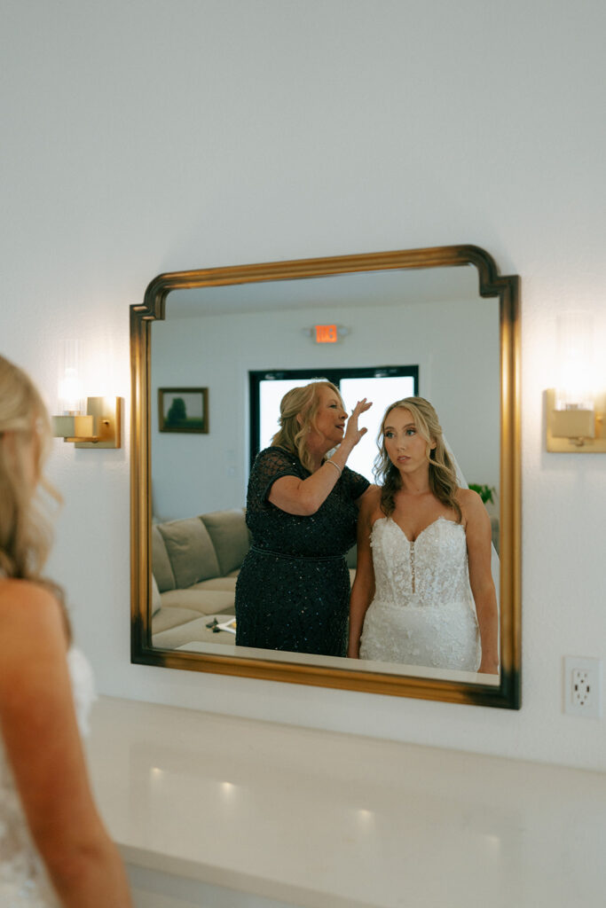 bride getting ready for her wedding ceremony