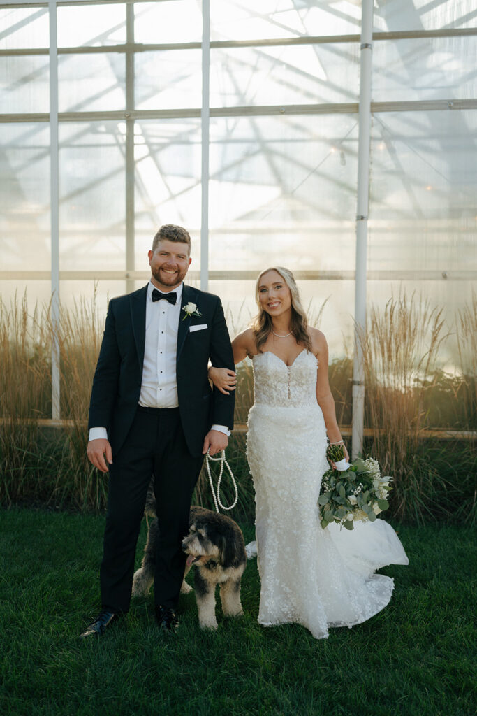 happy newly married couple at their timeless wedding