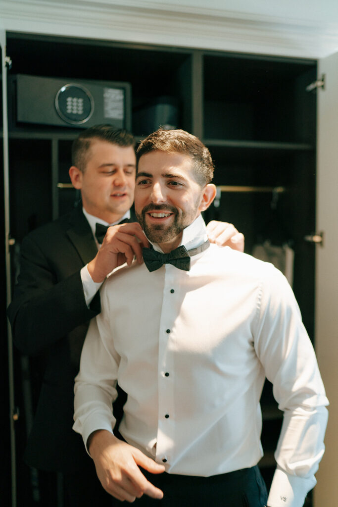 groom getting ready for his ceremony