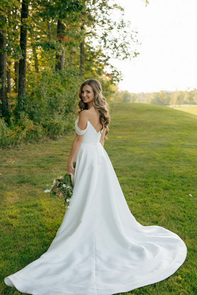 bride looking at the camera