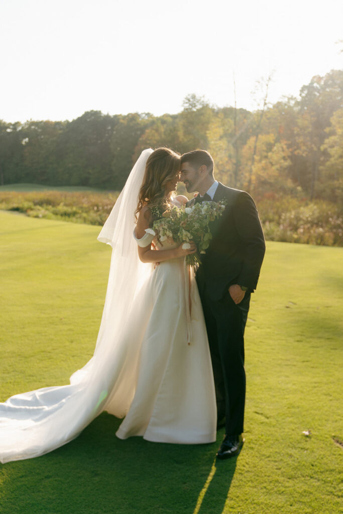 golden hour bridal portraits