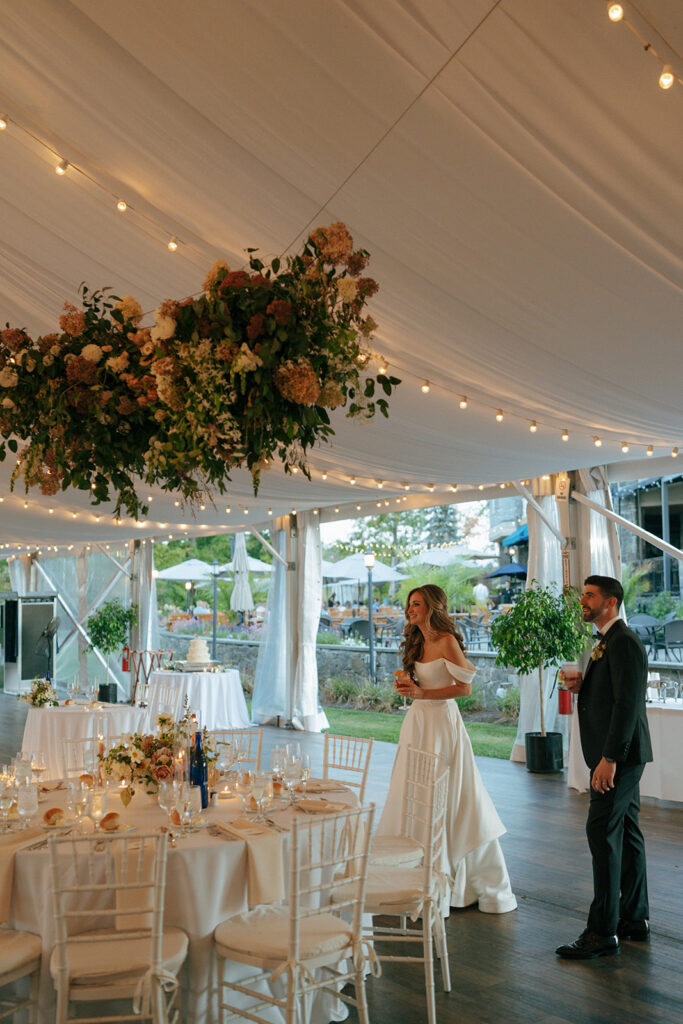 happy couple at their wedding reception