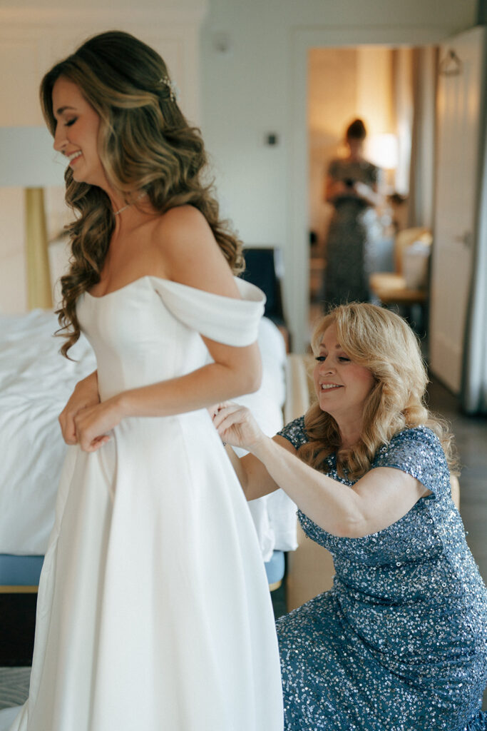 bride getting ready for her luxurious wedding