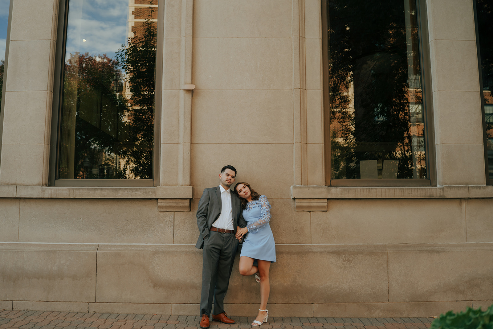 colorful fall engagement session in michigan