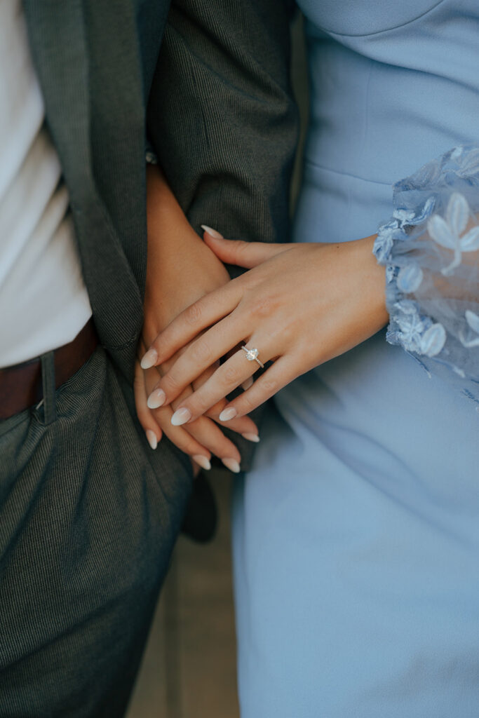 closeup shot of the engagement ring