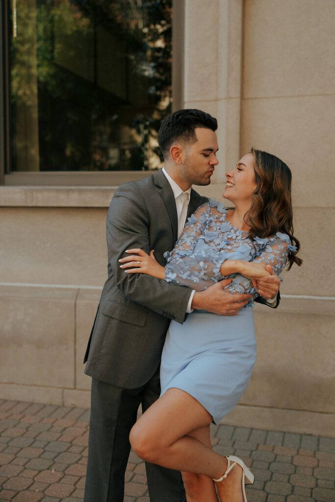 couple dancing during their photoshoot