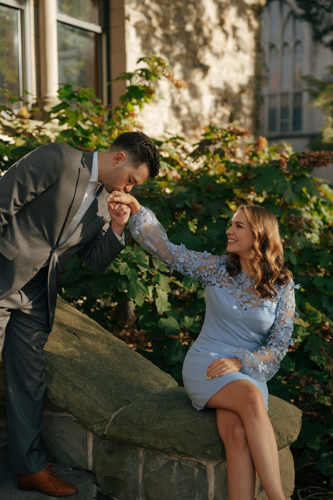 Colorful Fall Engagement Session in Downtown Holland, MI