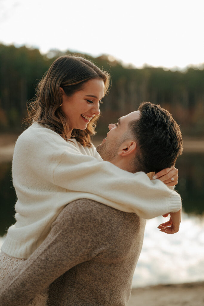 couple looking at each other during their photoshoot