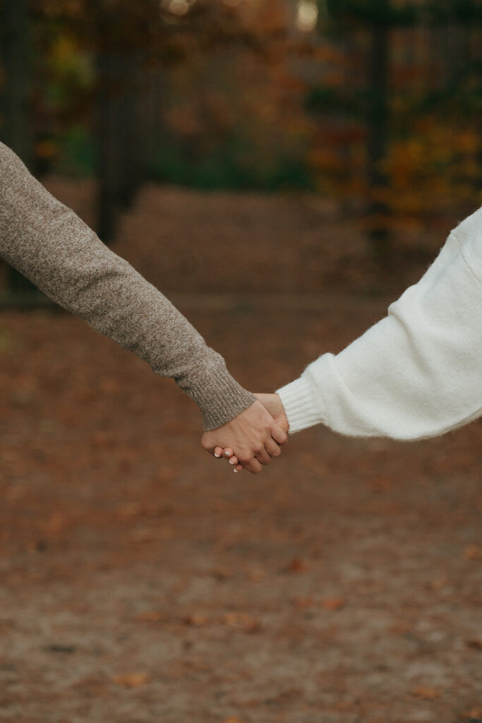 colorful fall engagement session