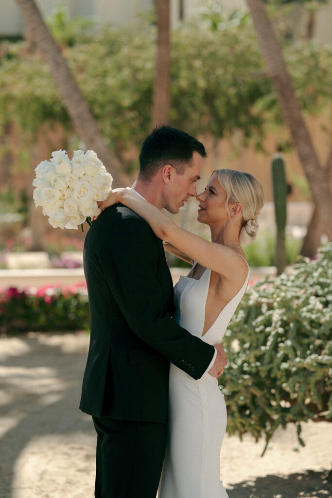 cute couple at their dream los cabos wedding