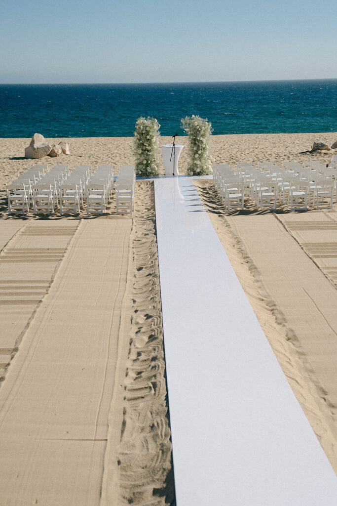 stunning beach ceremony details