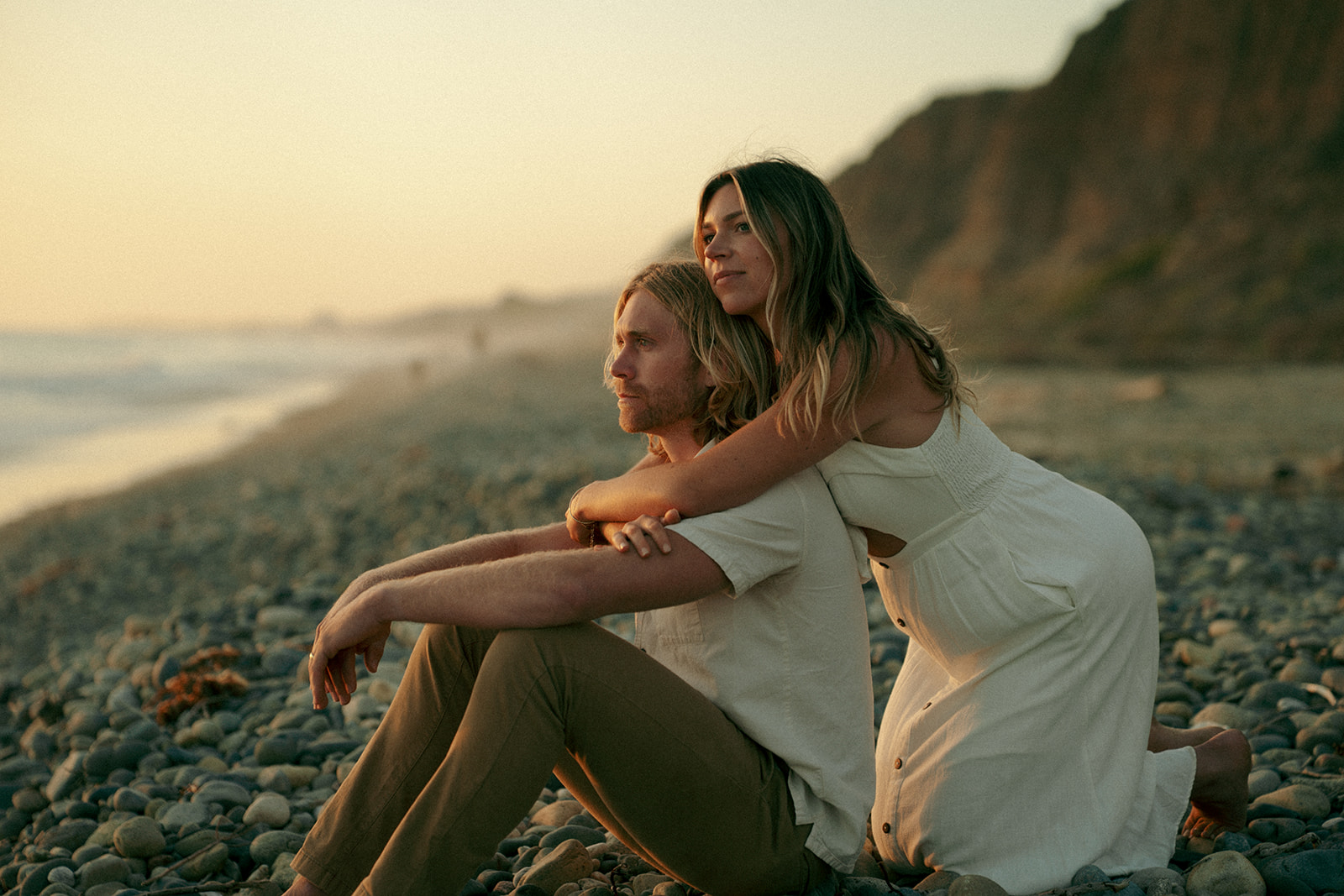 cute couple at their dream golden hour session