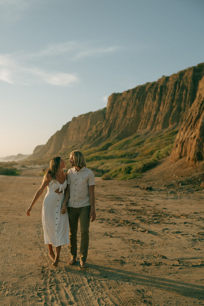 cute couple at their cinematic session in san diego