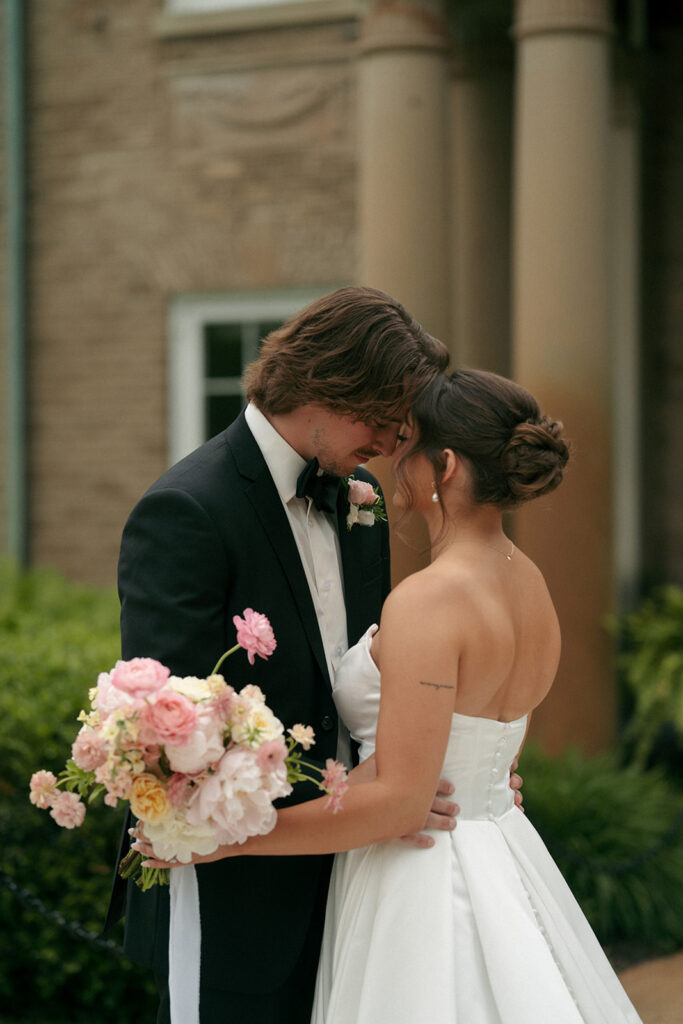 stunning picture of the bride and groom at their dream wedding