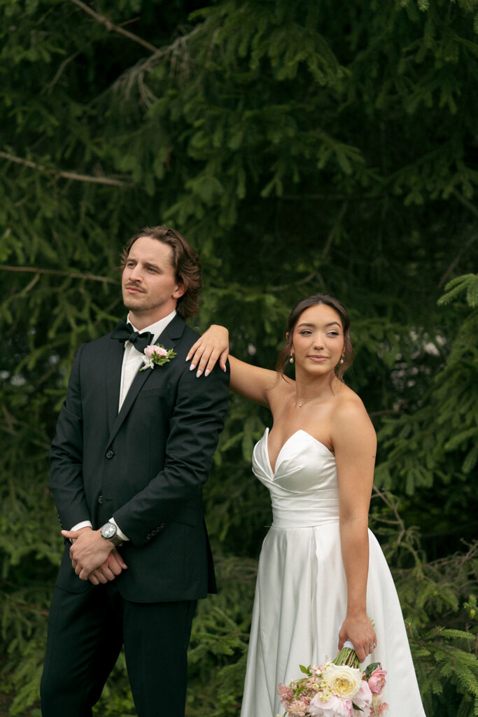 stunning picture of the newlyweds at their dream wedding day