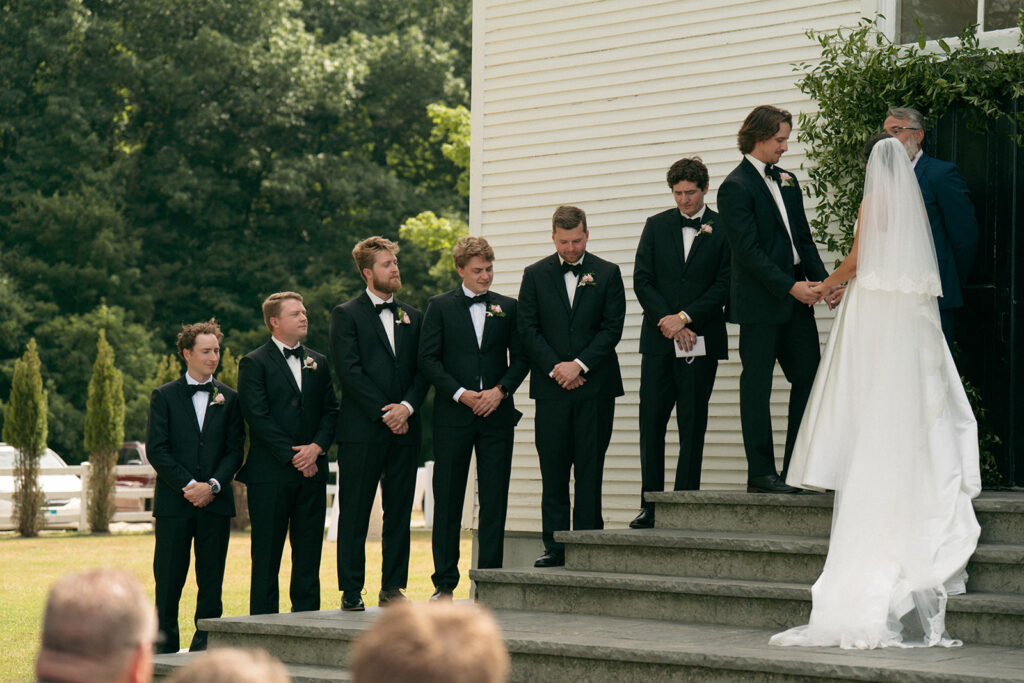 bride and groom at their dream michigan wedding ceremony