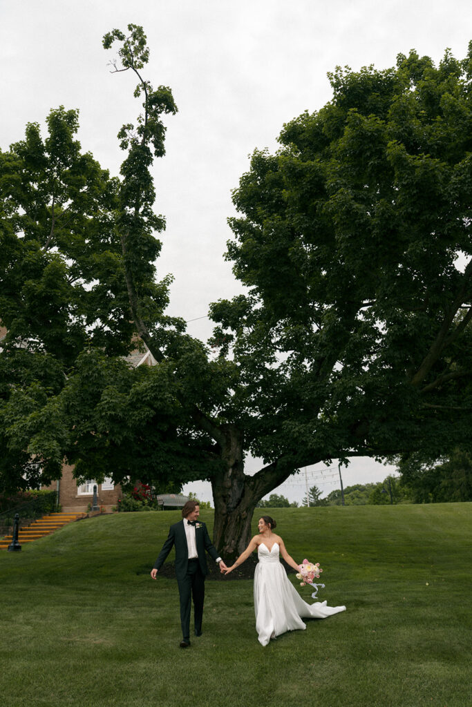cute couple dancing during their bridal portraits