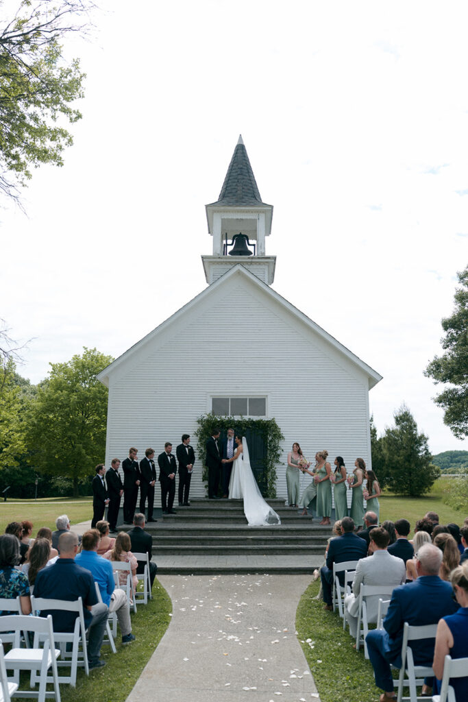 happy couple at their intimate wedding ceremony