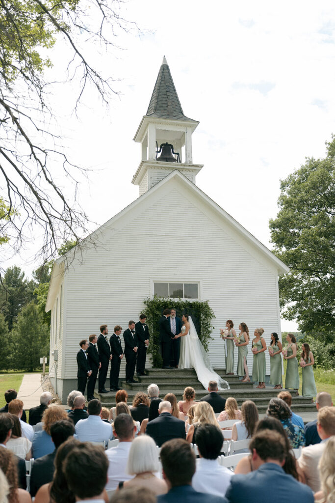 bride and groom at their intimate ceremony