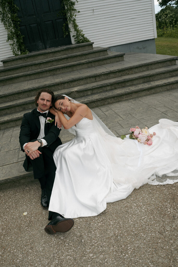 newlyweds at their fun bridal session