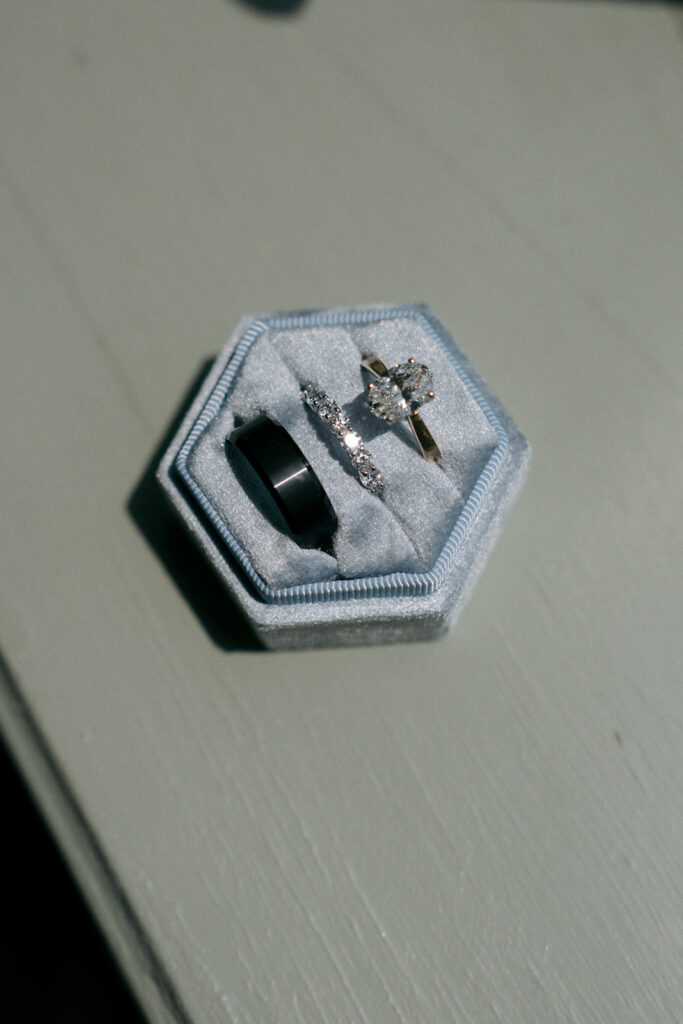 stunning closeup shot of the wedding rings