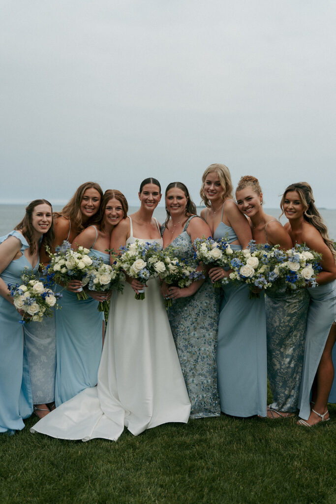 Bride and her bridesmaids before heading to the ceremony