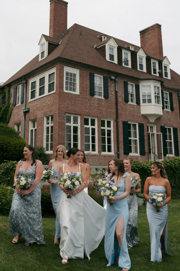 Bride and her friends heading to the ceremony