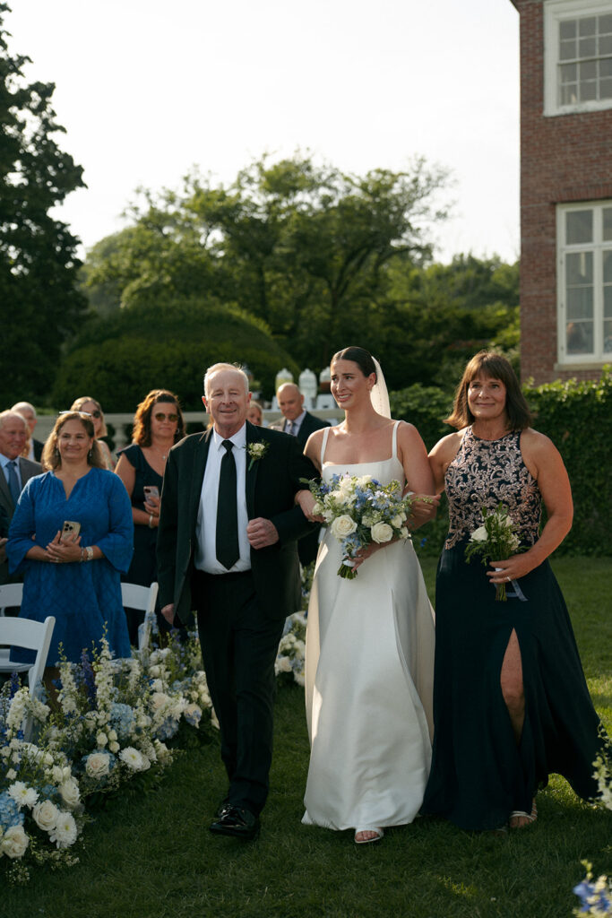 Cute picture of the bride walking down the aisle