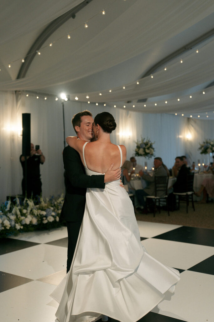 bride and groom at their reception