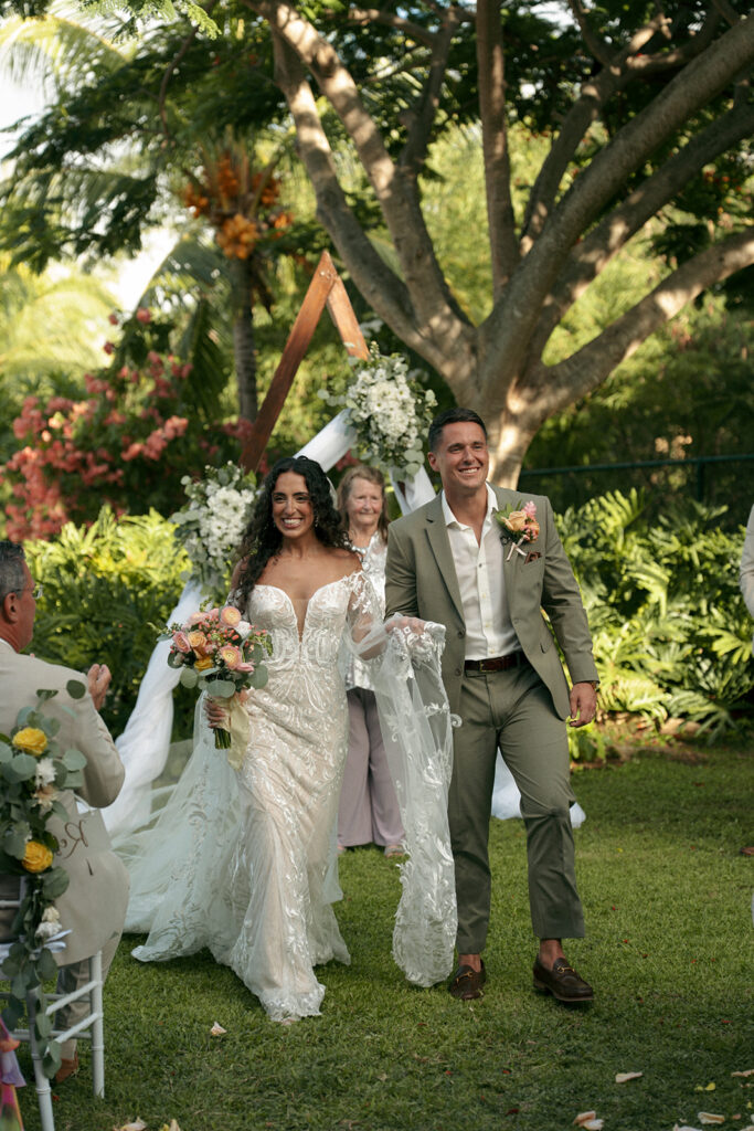 newlyweds heading to their reception