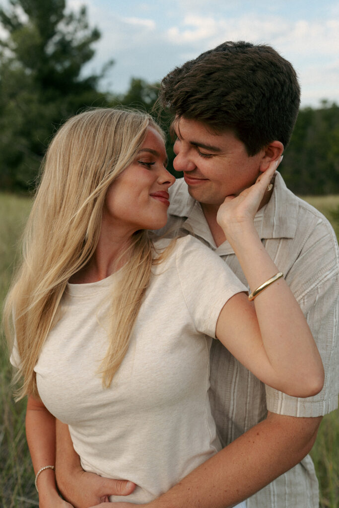 couple laughing with each other during their photoshoot