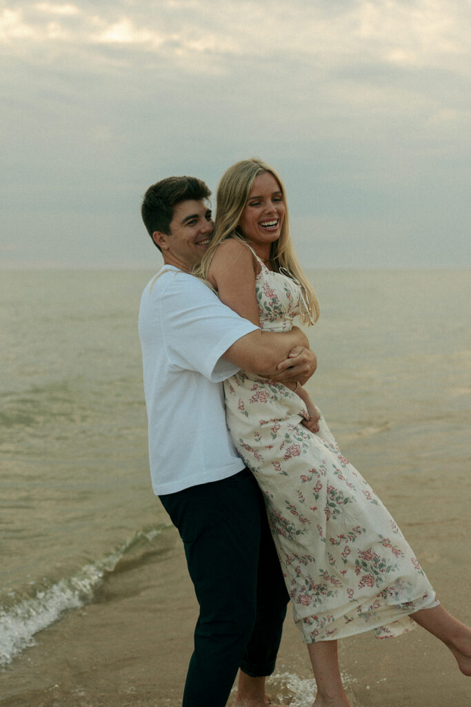 couple playing with each other during their session