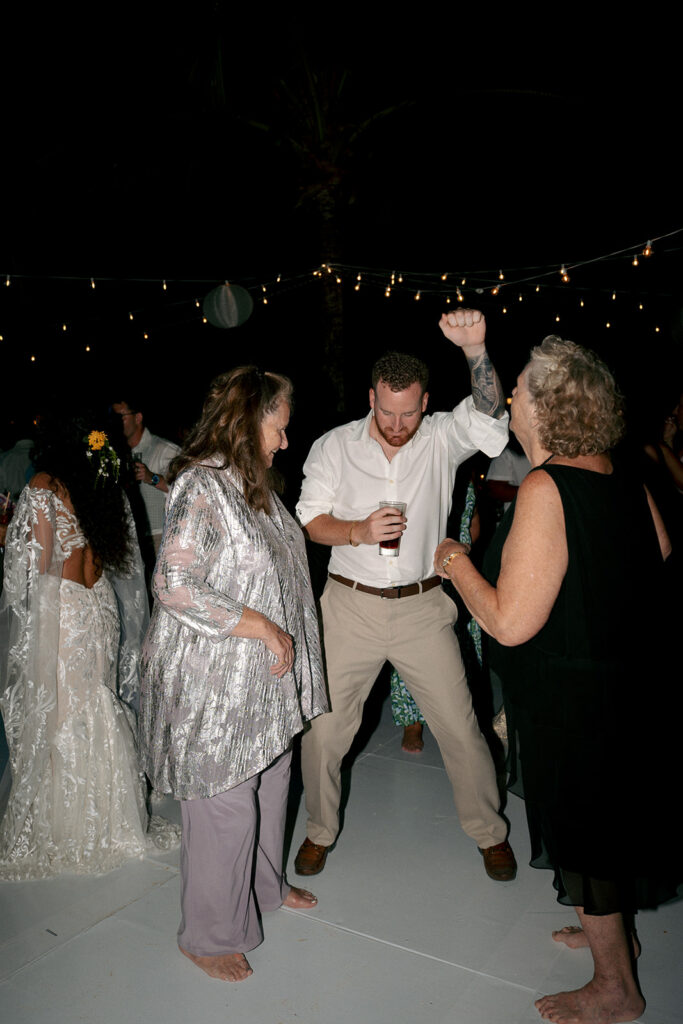 happy couple at their reception party