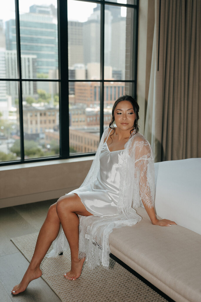 Stunning picture of the bride before getting ready