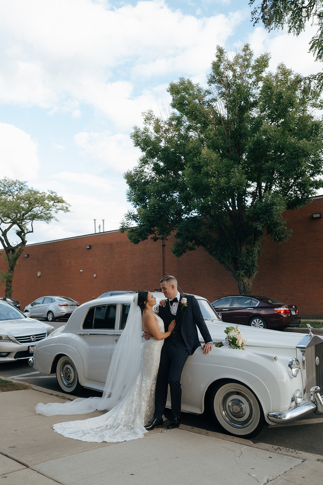 A Cinematic Ovation Chicago Wedding With Film Moments & a Vintage Rolls Royce