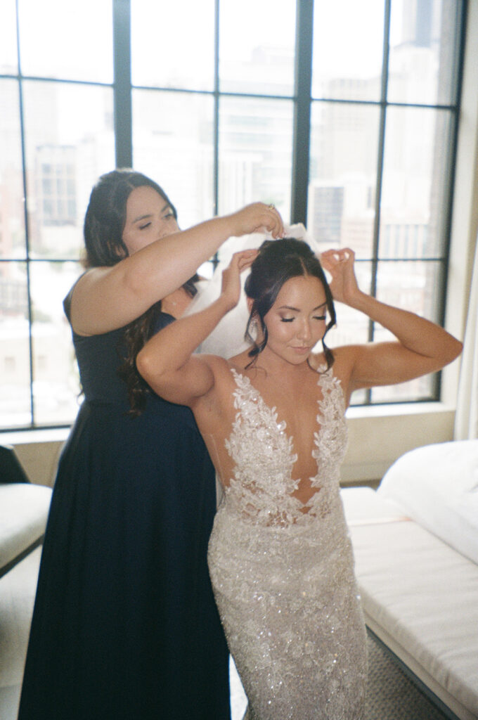 A Cinematic Ovation Chicago Wedding With Film Moments & a Vintage Rolls Royce