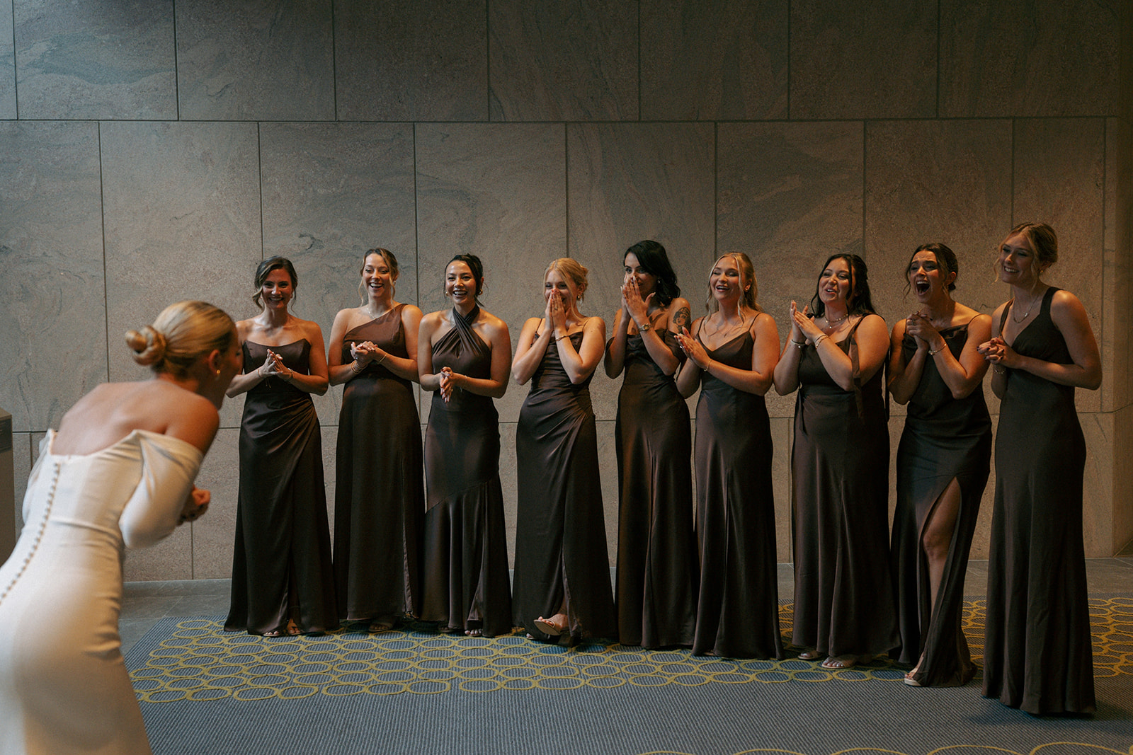 Wedding party photos at Fredrick Meijer Gardens Grand Rapids Michigan